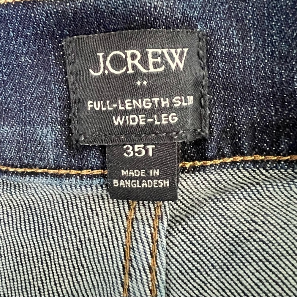 J Crew Factory Full Length Slim Wide Leg Sailor Jeans 35 Tall Premium Edition - Picture 8 of 15